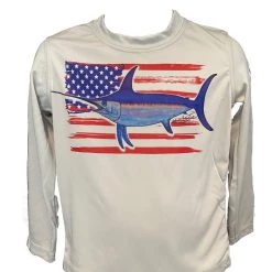 Dogfish Tackle & Marine Dogfish Toddler USA Flag Swordfish UPF LS Dogfish Exclusives